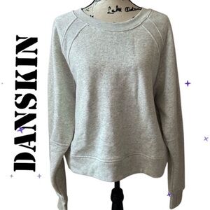 DANSKIN OVERSIZED GREY TEXTURED SWEATSHIRT XL